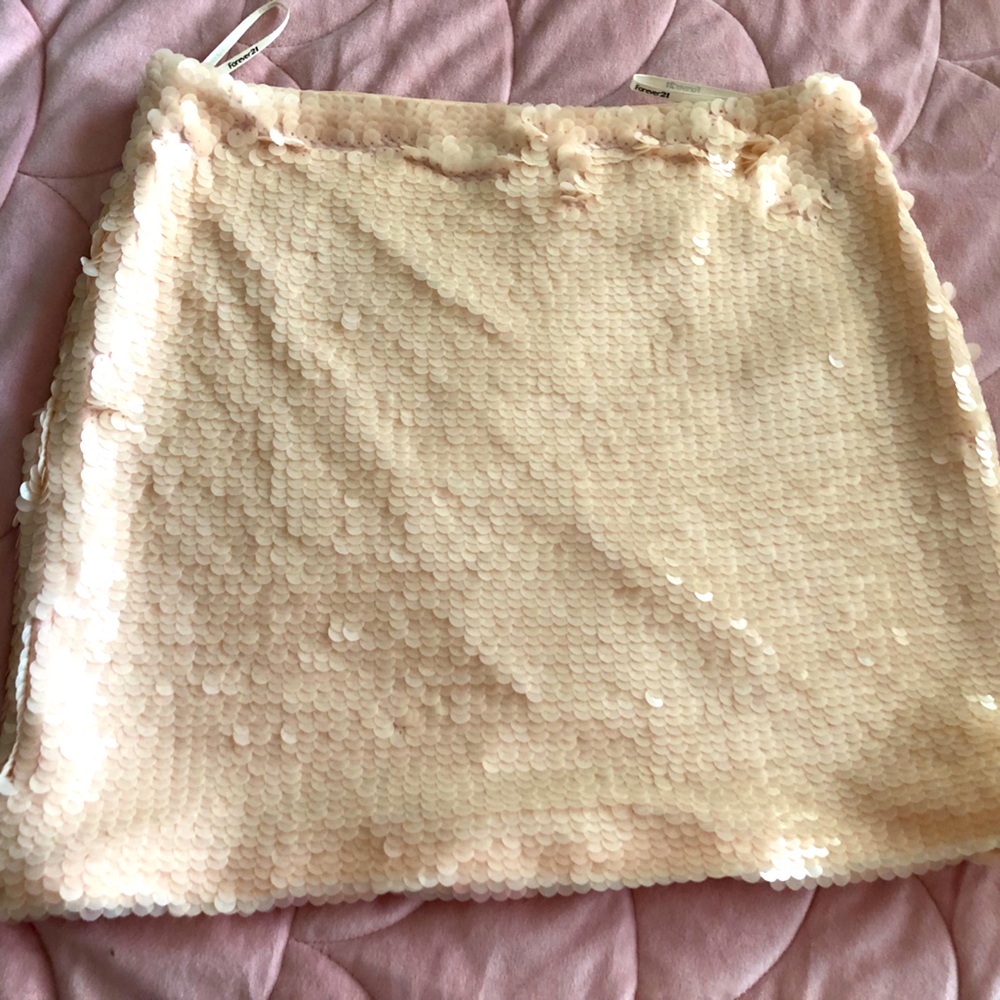 Forever 21 Peach Skirt Short Medium Sequins